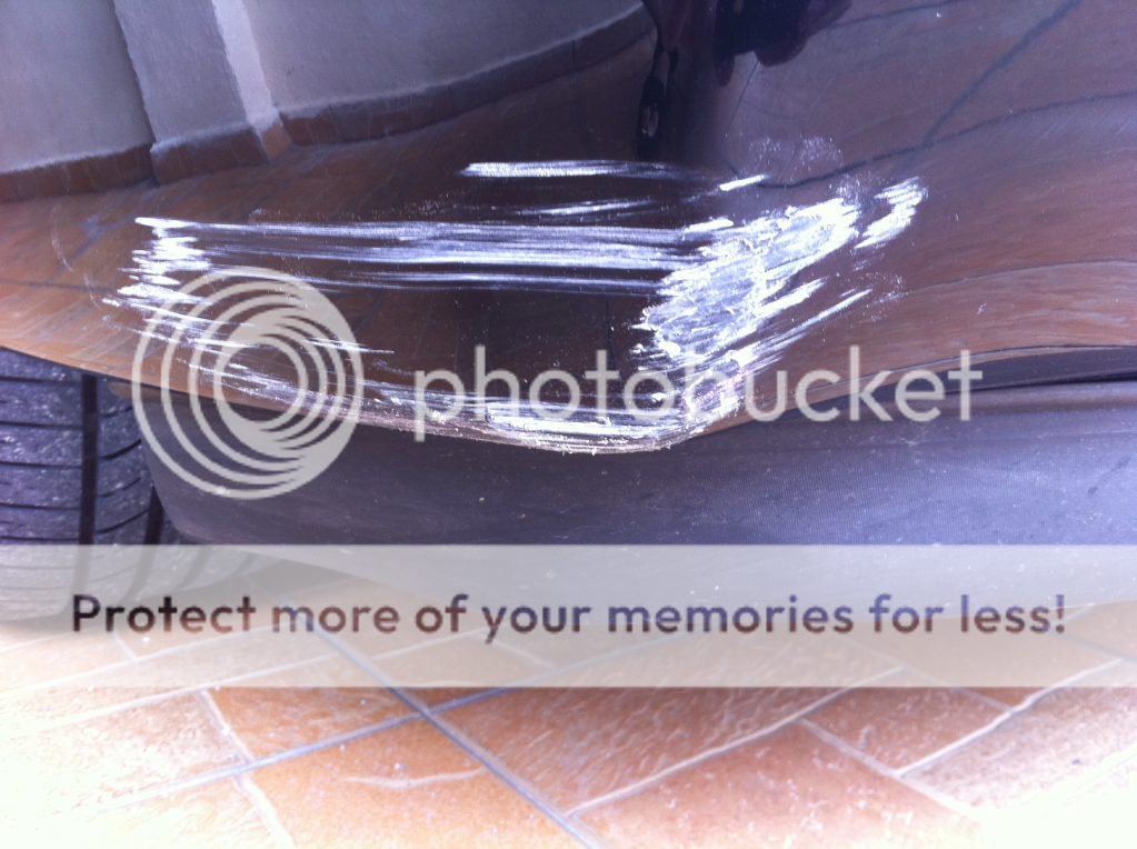 So sway! Bumper hit curb.